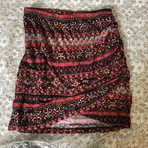Patterned Wrap Skirt
